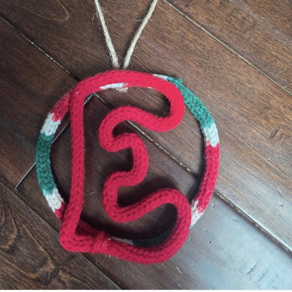 Red and Green Knitted Ornament